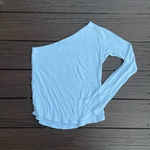 White cold shoulder sweater